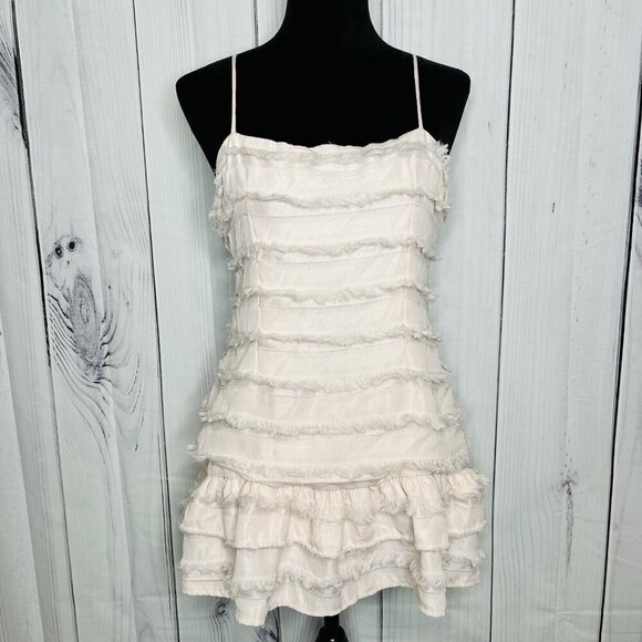 Princess Polly Size 6 Molina Mini Slip Dress Blush Pink Coquette Ruffle Cocktail - Picture 1 of 12